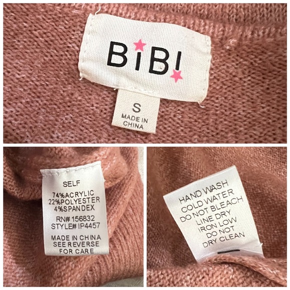 132 BiBi oversized loose fit deep u neck sweater top in Marsala - Picture 4 of 4